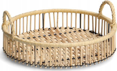 Tabaka Zeller Present, ratan natyral, Ø 32 cm, kafe natyrale