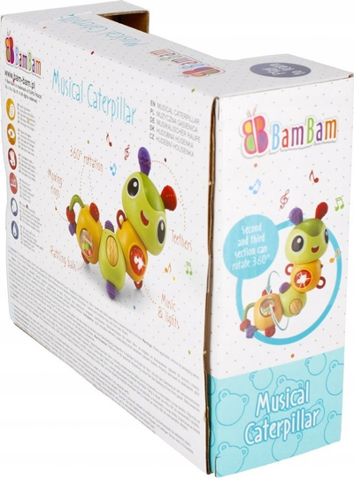 Lodër muzikore BAM BAM Caterpillar 481795, me drita edhe melodi, shumëngjyrëshe