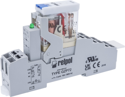 Relé ndërfaqeje Finder Push in PI72P 024DC Y42G RS 2012, 24V DC, montim në shinë DIN, portokalli