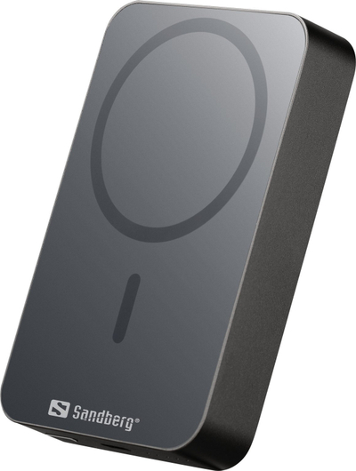 Powerbank wireless Sandberg Magnet ALU, 10000mAh, 20W, gri