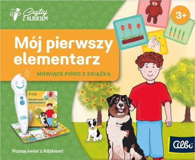 Set edukativ Albi My First Primer, libër me lojë, stilolaps që flet, i bardhë