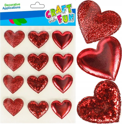 Ngjitëse zbukuruese Craft with Fun Metallic Hearts, zemra metalike, shumëngjyrëshe