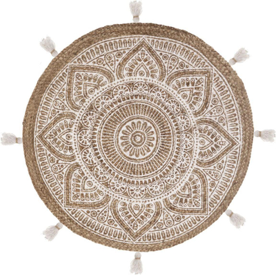 Tapet rrumbullak Atmosphera Modern, jute 100%, 78 cm, bezhë