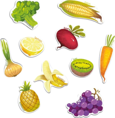 Set magnetik Dodo Fruits and Vegetables, 10 copë, shumëngjyrësh