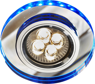 Lampë tavani spot Candellux SS-23 Round, GU10, LED blu dekorative, krom me blu