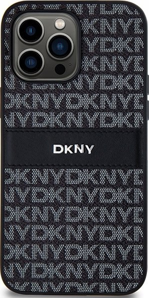 Mbulesë telefoni DKNY PU Leather Repeat Pattern Tonal Stripe, për iPhone 14 Pro, e zezë