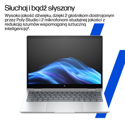 Laptop 2‑во‑1 HP EliteBook 8 Flip G1i, 13.3\", Intel Core Ultra 7, 32GB RAM, 1TB SSD, сребрен