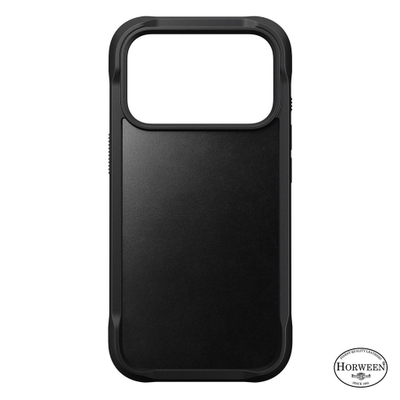 Kapak telefoni Nomad Rugged për iPhone 17 Pro, lëkurë Horween, i zezë