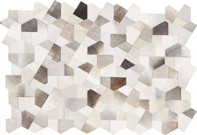 Tapet lëkurë VARTO Cowhide Area Rug, 140 x 200 cm, lëkurë natyrale, gri‑bezhë