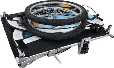 Karrocë rimorkio biçiklete Funfit për 2 veta JOGGER, me amortizator, blu