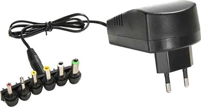 Karikues universal AC DC, 3V 12V, 6 konektorë, i zi