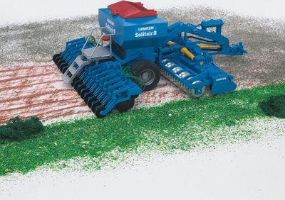 Lodër makinë bujqësore Bruder Lemken 02026, shkallë 1/16, model mbjellës ajri, blu