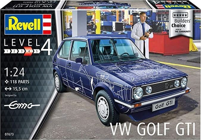 Model makine Revell VW Golf GTI Builders Choice, shkalla 1:24, 118 copa, blu