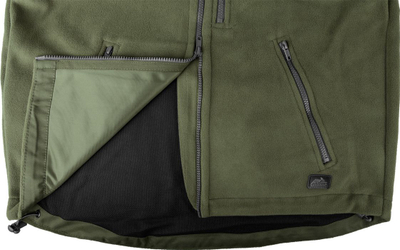 Xhaket fleece Helikon Classic Army, polar i trashë, me zinxhir komplet, jeshile ulliri me të zezë, S