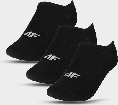 Женски чорапи 4F 4FWMM00USOCF274, сет 3 пара, нисок модел, црни