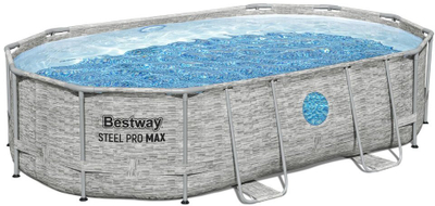 Pishinë me kornizë Bestway Steel Pro Max 56946, 488x305x107 cm, pompë me rërë, blu