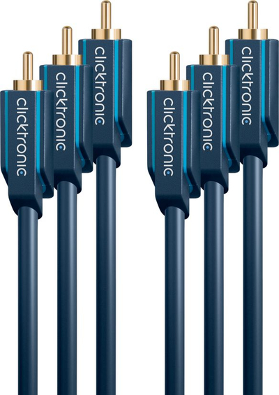 Kabllo audio-video ClickTronic Casual Series, RCA 3x3 M-M, 10m, blu