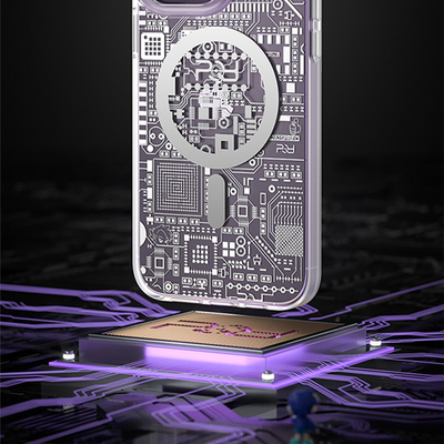 Футрола за телефон Kingxbar PQY Geek MagSafe за iPhone 14, TPU, проѕирна, сребрена