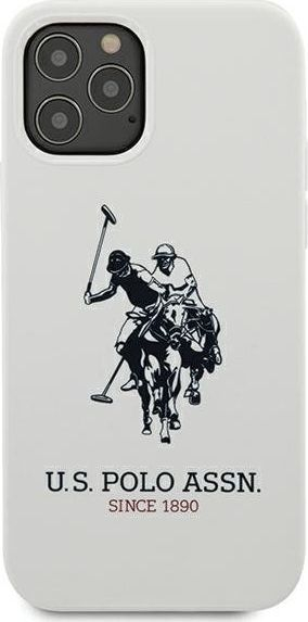 Mbrojtëse silikoni U.S. Polo ASSN për iPhone 12/12 Pro, e bardhë