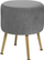 Pouf lounge Atmosphera Solaro, Ø35cm, këmbë metalike ari, gri