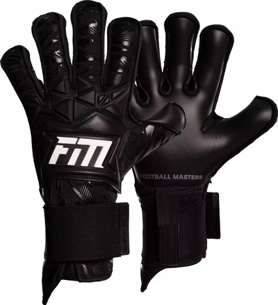 Doreza portieri Football Masters FM Invictus X Pro, nr. 10, mbyllje me Velcro, të zeza