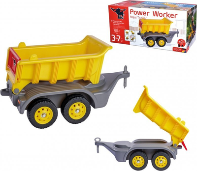 Rimorkio lodër BIG Power Worker Maxi Trailer, plastike, për kalamaj 3+, e verdhë me gri