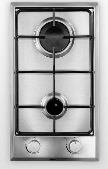 Pllakë gatimi me gaz Beko HDCG32220FX, 30cm, ndezje elektronike, inoks
