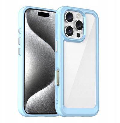 Kllëf telefoni Hurtel Outer Space për iPhone 16e, kornizë e butë, pjesa mbrapa e fortë, blu