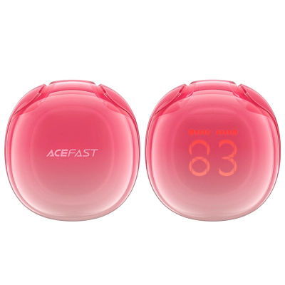 Kufje wireless Acefast T9, Bluetooth 5.3, me kuti karikimi me LED, të kuqe