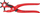 Gërshërë shpuese Knipex 90 70 220, 220mm, për lëkurë, e kuqe