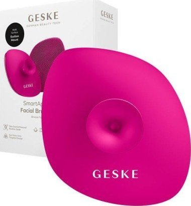Furçë pastrimi fytyre Geske 4‑në‑1 me mbajtëse, aplikacion të vetin, magenta
