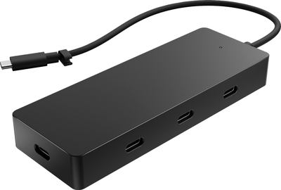 USB C хаб HP 4K мултипорт, поддршка за 4K видео, порта за полнење, сива