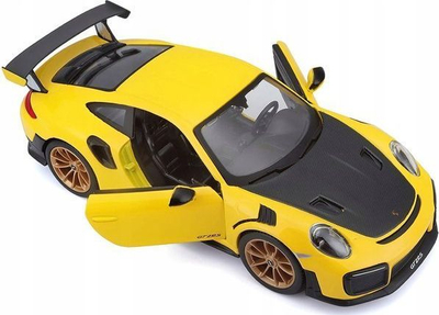 Makina lodër Porsche 911 GT2 RS, die-cast, shkallë 1:24, e verdhë