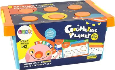 Blloqe ndërtimi LEAN Toys 3D Geometric Planet, 142 copa, për me mësu, shumëngjyrëshe