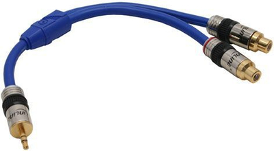 Kabllo audio InLine 3.5mm në 2x RCA, 0.2m, blu