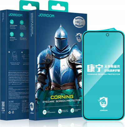 Заштита за екран Joyroom JR-MKN0313, Corning безбоен Eyecare, за iPhone 15 Plus и 16 Plus, стакло 0.33mm