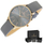 Orë gocash G. Rossi 10317A8-1B3, quartz, rrip lëkure, gri rose gold