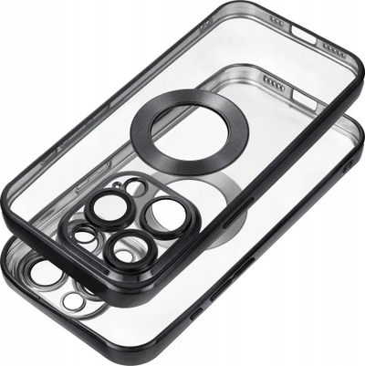 Kapak telefoni OEM Glam për iPhone 16 Pro Max, magnetik, i tejdukshëm, i zi