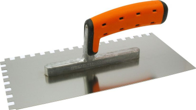 Mister dhëmbëzuar EPM, çelik inox, dhëmbë 12 mm, 130x270 mm, portokalli me të zezë