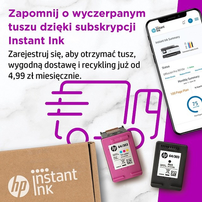 Printer multifunksional HP OfficeJet Pro 9012e, Inkjet termal, i zi