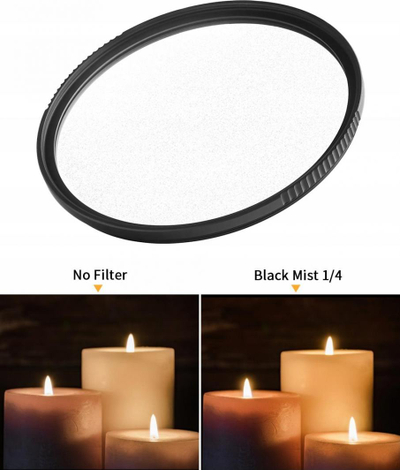 Lente K&F Filter HD Black Mist 1/4 me Filter Difuzioni, 40,5mm
