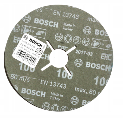 Disk gërryes Bosch Blue Metal Fibre, 125mm, granulim 100, blu
