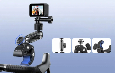 Kllapë montimi TELESIN, Magic Arm 360°, për GoPro dhe action camera, aliazh alumini