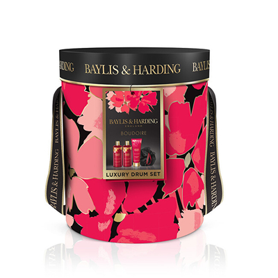 Set për femra Krem dushi 300 ml, Qumësht trupi dhe duarsh 200 ml, Shkumë për banjë 300 ml, Sfongjer Baylis & Harding