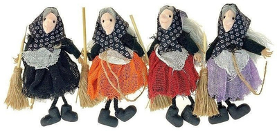 Kukull dekorative Witch, 18cm, për Halloween, shumëngjyrëshe