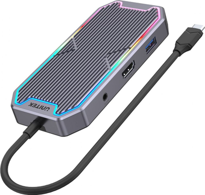 Stacion USB C Unitek D1029A, HDMI 4K 60Hz, RJ 45 Gigabit, gri