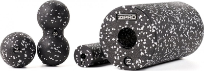 Set roller dhe topa fitnesi Zipro, të zeza