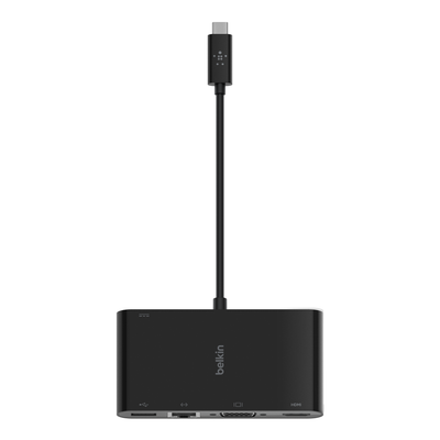 Përshtatës dhe karikues multimedial Belkin USB-C, i zi