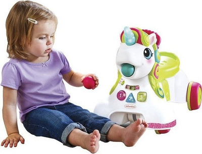 Karrocë ecëse dhe makinë shtytëse për bebe Tega Baby Unicorn, 3 në 1, me drita dhe tinguj, shumëngjyrëshe