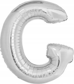 Balonë shkronjë G Amscan, 86cm, folje, argjendi